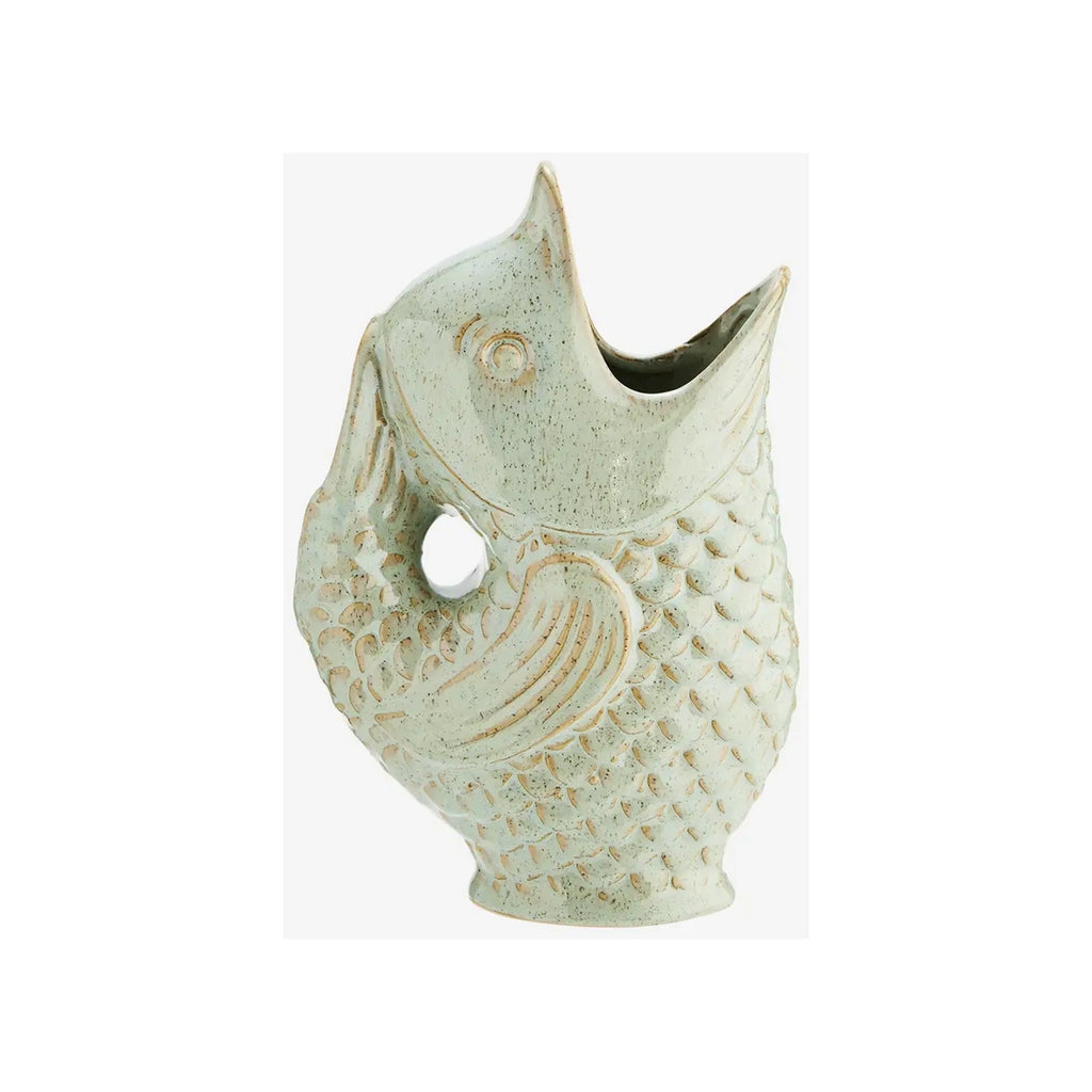 Vase poisson en grès – Vert clair | Madam Stoltz