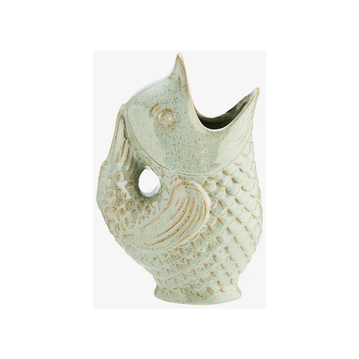 Vase poisson en grès – Vert clair | Madam Stoltz