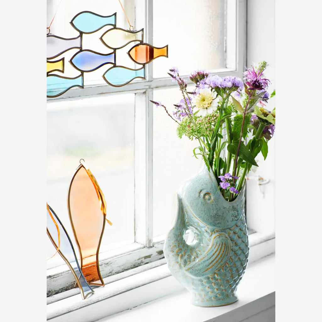 Vase poisson en grès – Vert clair | Madam Stoltz