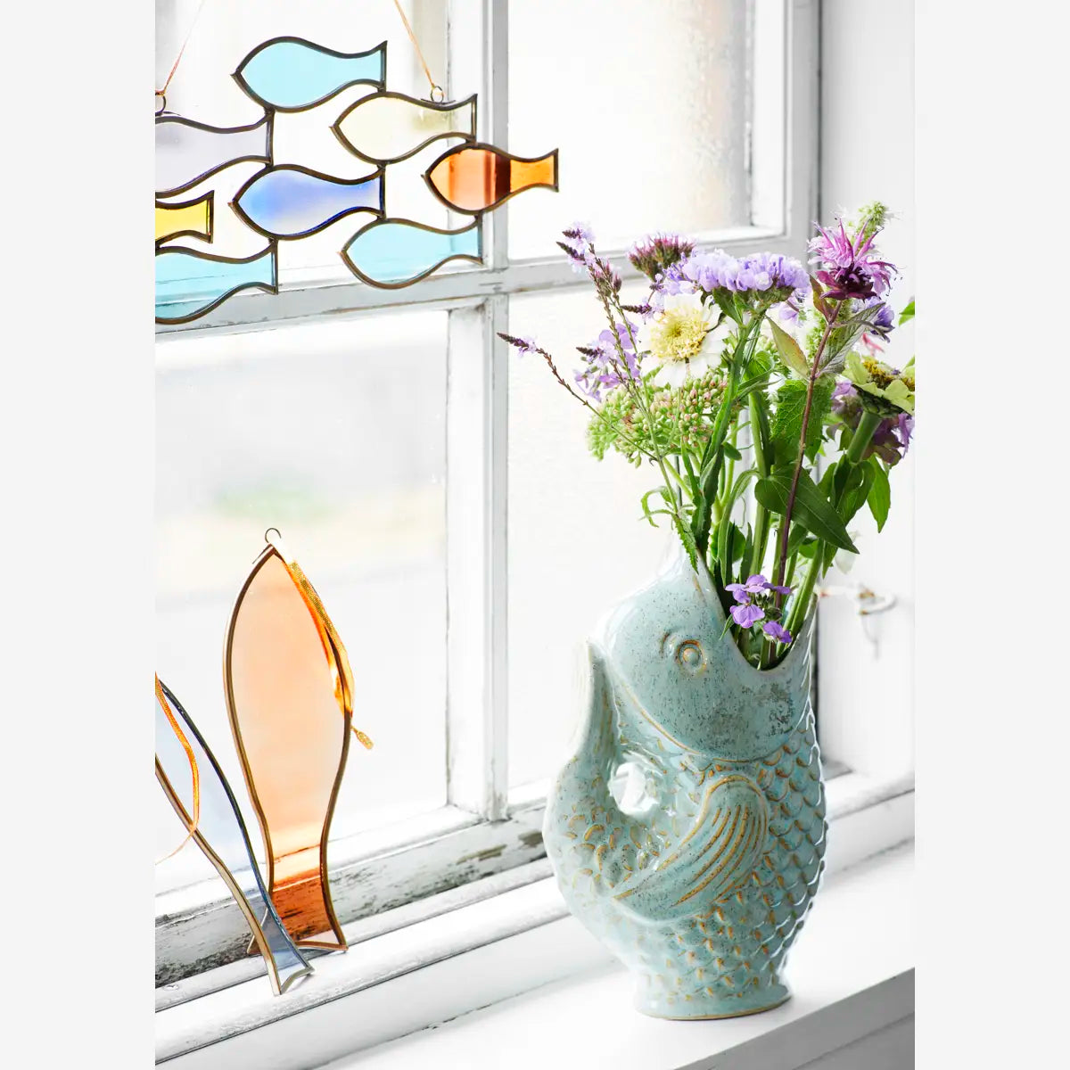 Vase poisson en grès – Vert clair | Madam Stoltz